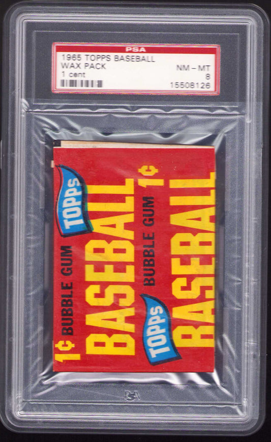 1965 Topps Baseball Penny Wax Pack - Unopened - Graded & Authenticated PSA 8