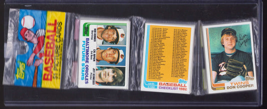 1982 Topps Baseball Rack Pack - Cal Ripken RC on Top / Pete Rose showing on Bottom