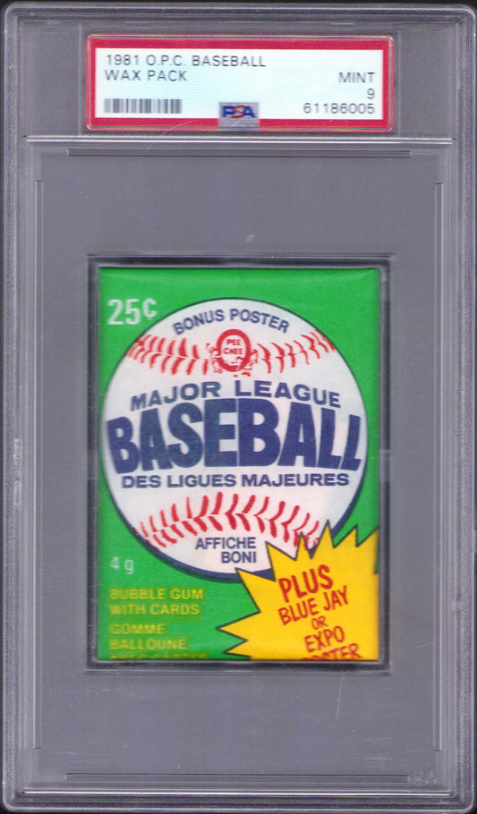 1981 OPC Baseball Wax Pack - Unopened - Graded & Authenticated PSA 9