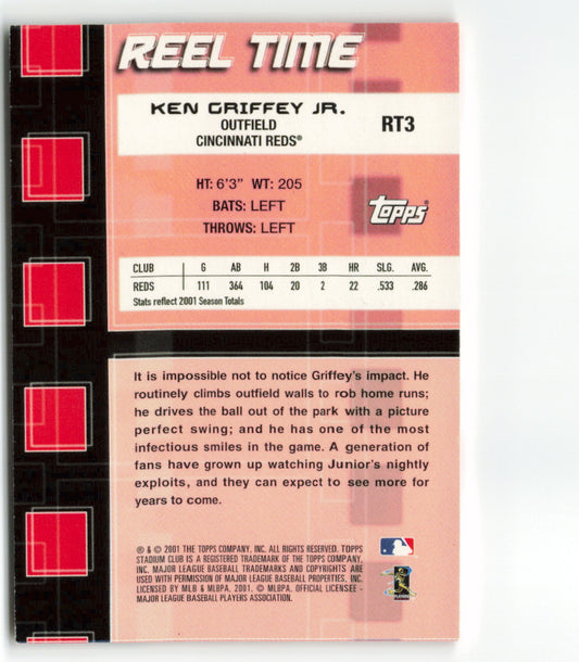 2002 Stadium Club #RT3 Ken Griffey Jr. Reel Time