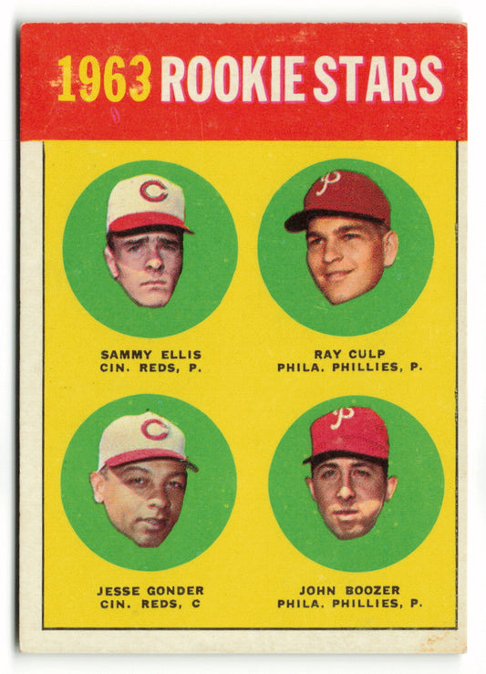 1963 Topps #029 1963 Rookie Stars (Sammy Ellis/Ray Culp/Jesse Gonder/John Boozer)