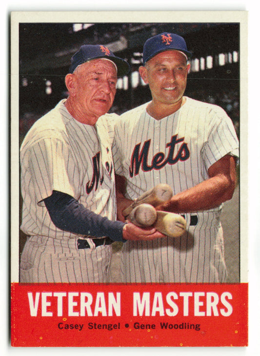 1963 Topps #043 Veteran Masters (Casey Stengel/Gene Woodling)