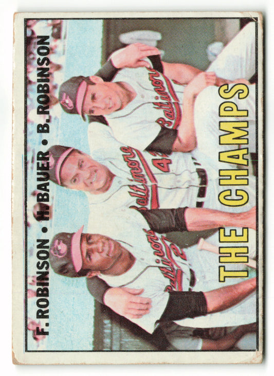 1967 Topps #001 (Brooks/Frank Robinson) The Champs (Well Loved)