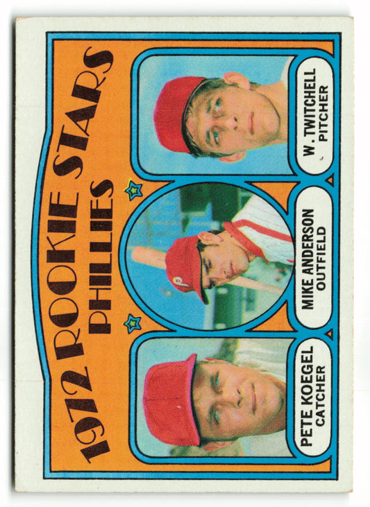 1972 Topps #014 Phillies 1972 Rookie Stars (Pete Koegel / Mike Anderson / Wayne TwiTeam Cardhell) RC