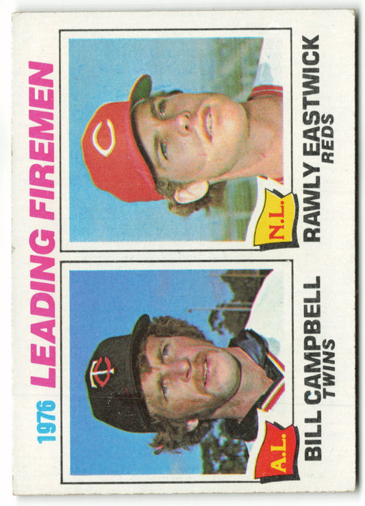 1977 Topps #008 1976 Leading Firemen (Bill Campbell / Rawly Eastwick)