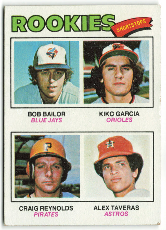 1977 Topps #474 1977 Rookie Shortstops (Bob Bailor / Kiko Garcia / Craig Reynolds / Alex Taveras) RC