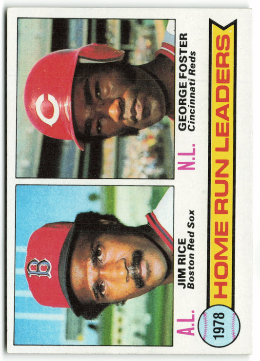 1979 Topps #002 Home Run Leaders Jim Rice/George Foster