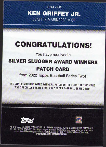 2022 Topps Series 2 Ken Griffey Jr Silver Slugger Bat Card