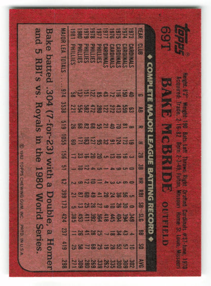 1982 Topps Traded #069T Bake McBride