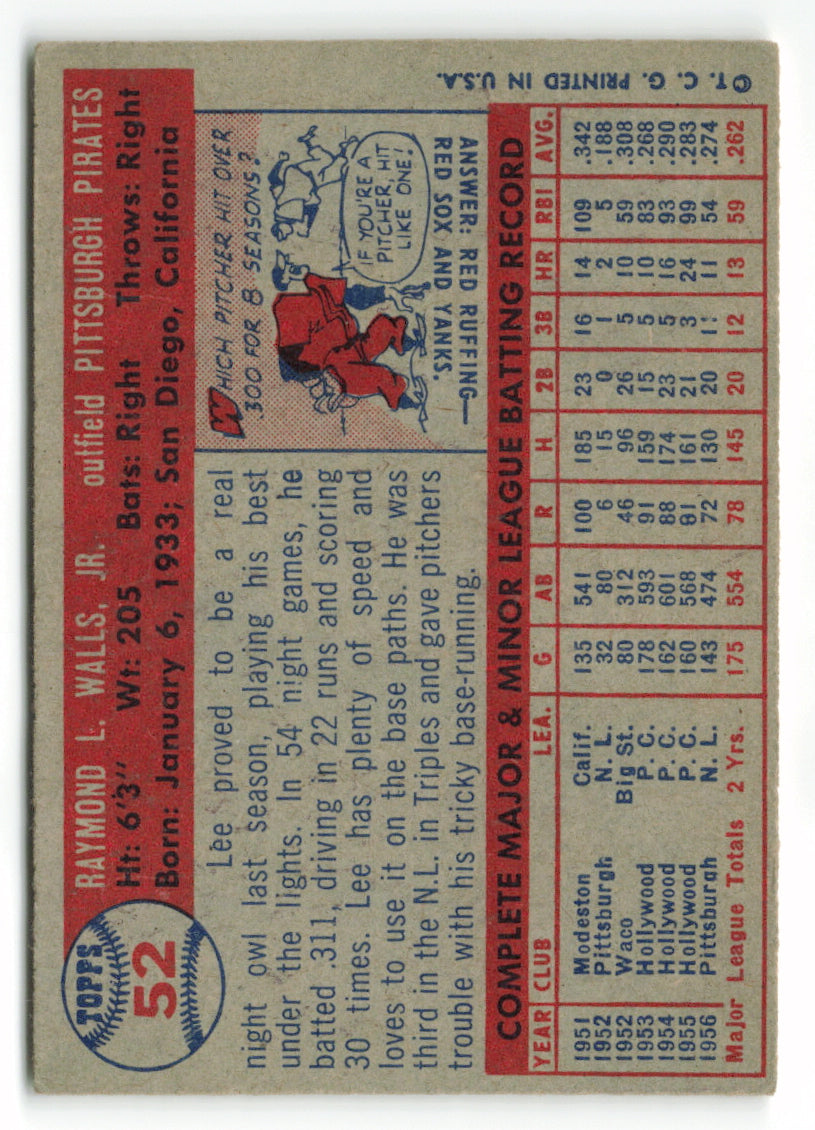 1957 Topps #052 Lee Walls