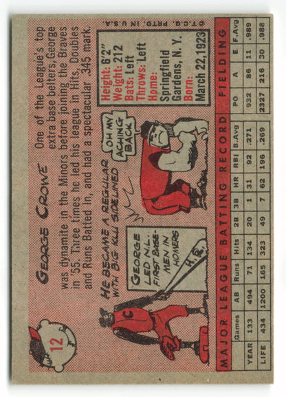 1958 Topps #012 George Crowe