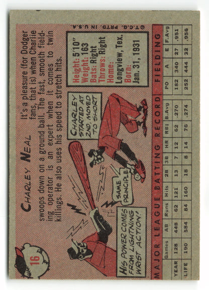 1958 Topps #016 Charlie Neal