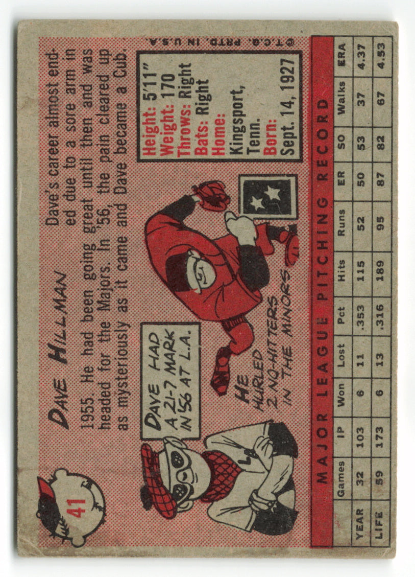 1958 Topps #041 Dave Hillman