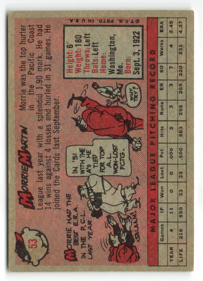 1958 Topps #053a Morrie Martin