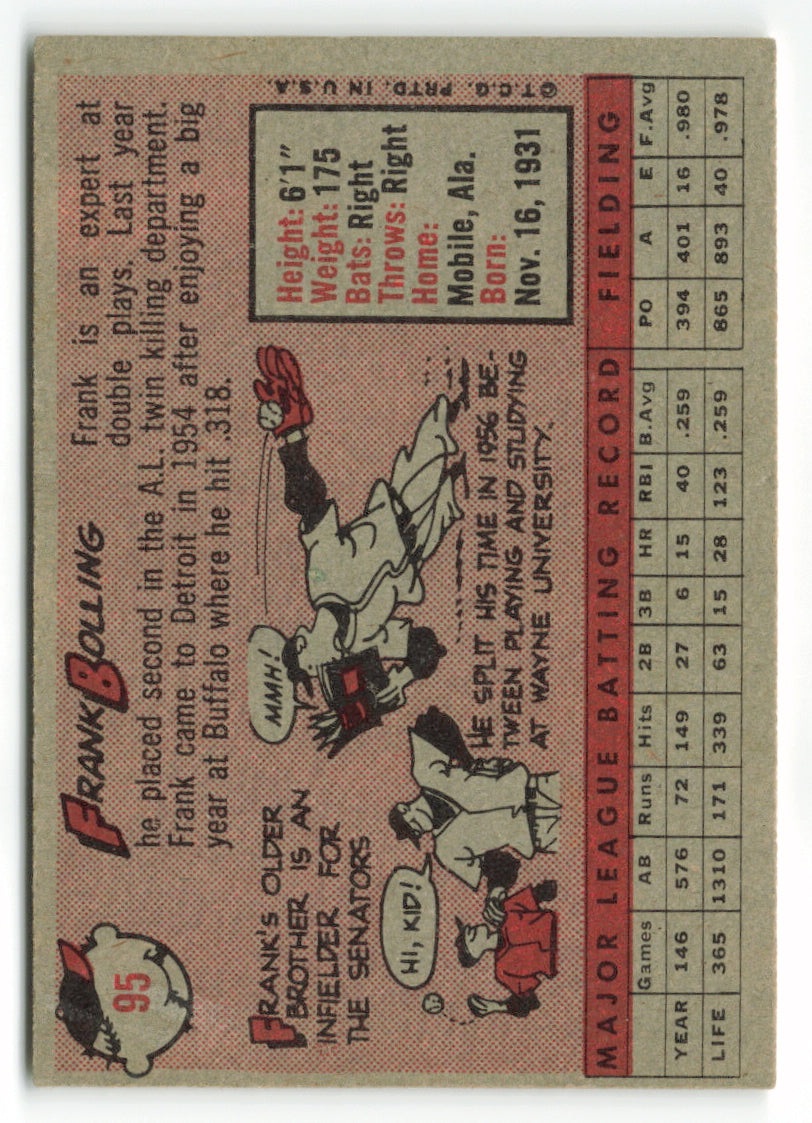 1958 Topps #095 Frank Bolling