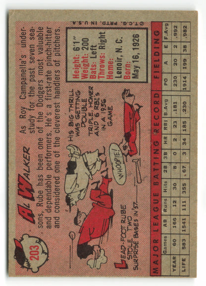 1958 Topps #203 Rube Walker