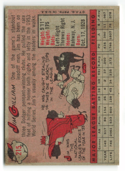 1958 Topps #215 Jim Gilliam