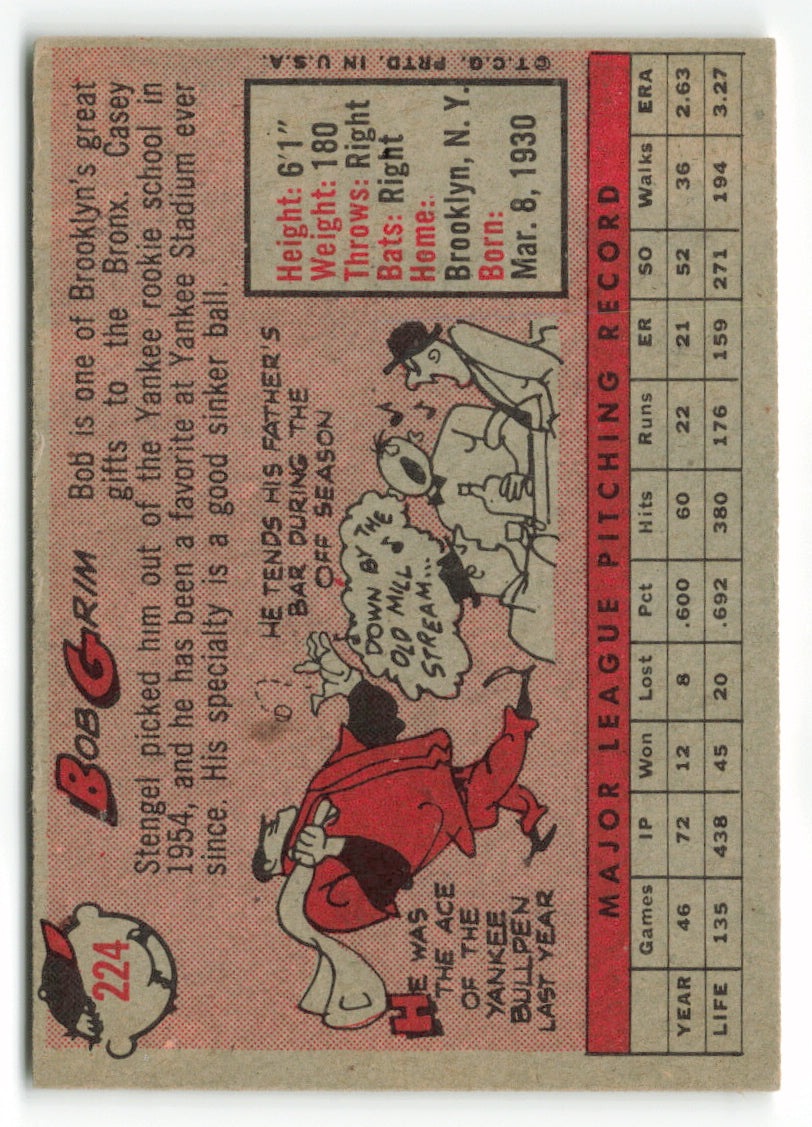 1958 Topps #224 Bob Grim