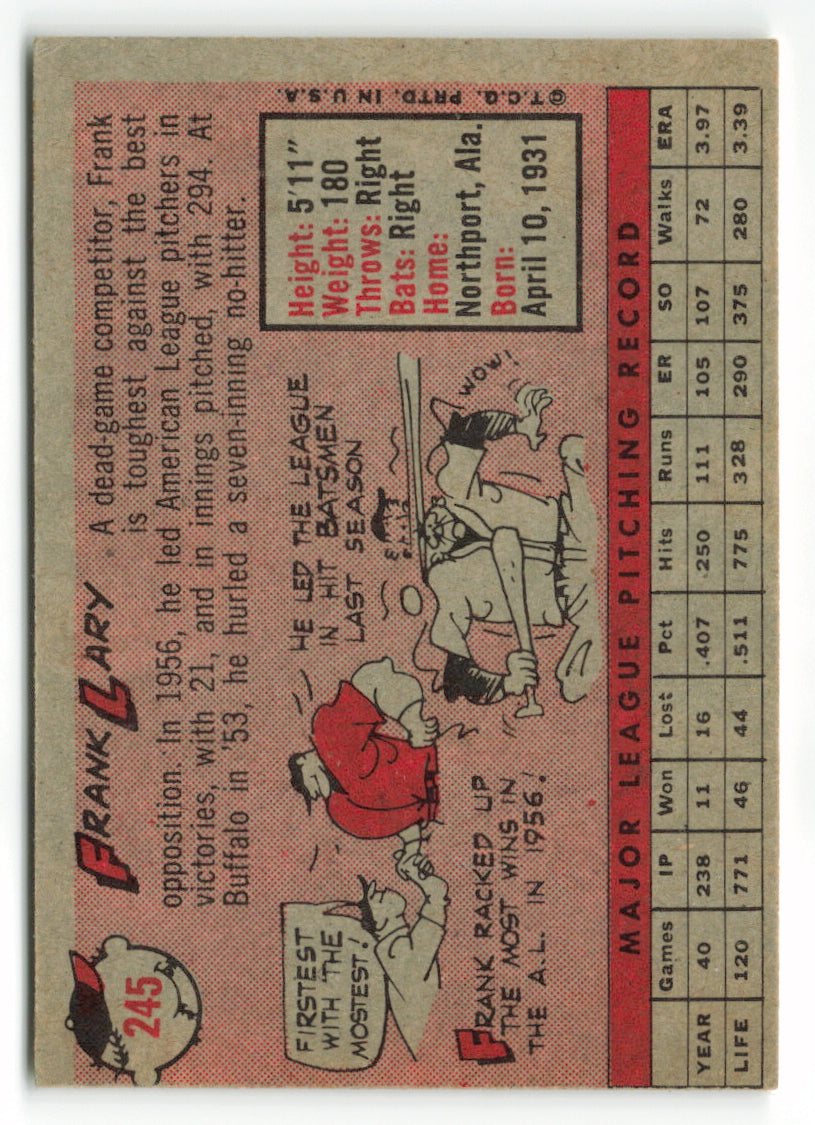 1958 Topps #245 Frank Lary