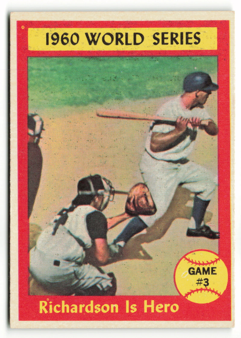 1961 Topps #308 World Series Game 3 - Richardson is the Hero