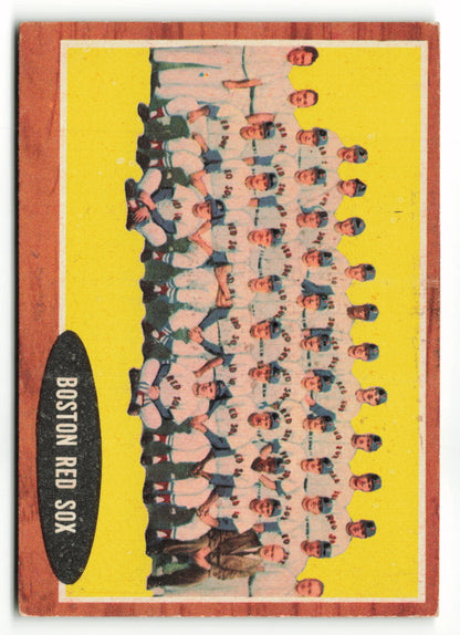 1962 Topps #334 Boston Red Sox Team Card