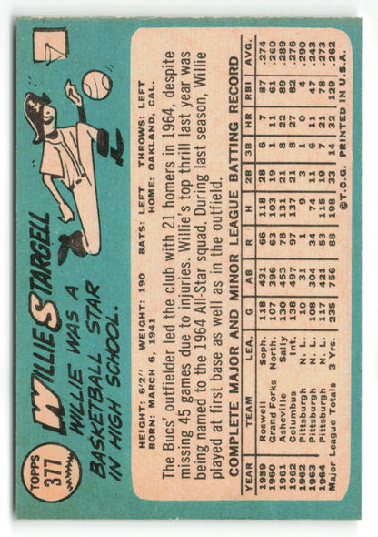 1965 Topps #377 Willie Stargell