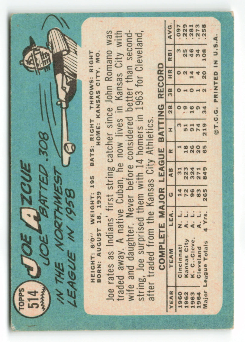 1965 Topps #514 Joe Azcue