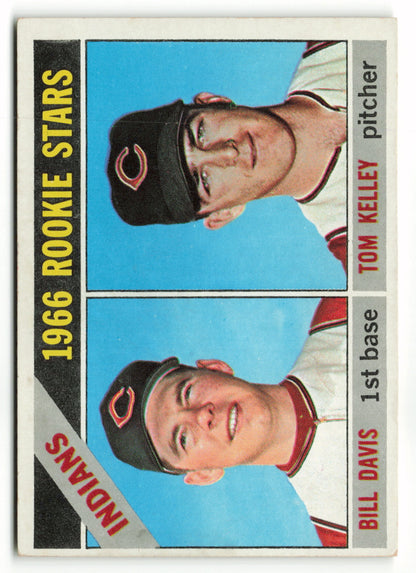 1966 Topps #044 Indians 1966 Rookie Stars (Bill Davis / Tom Kelley)