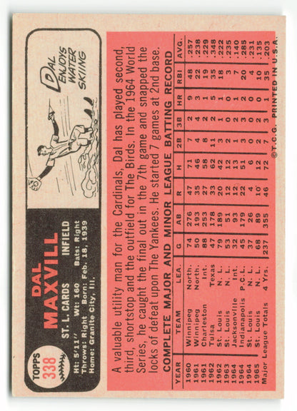 1966 Topps #338 Dal Maxvill