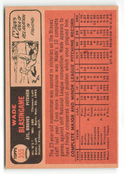 1966 Topps #355 Wade Blasingame