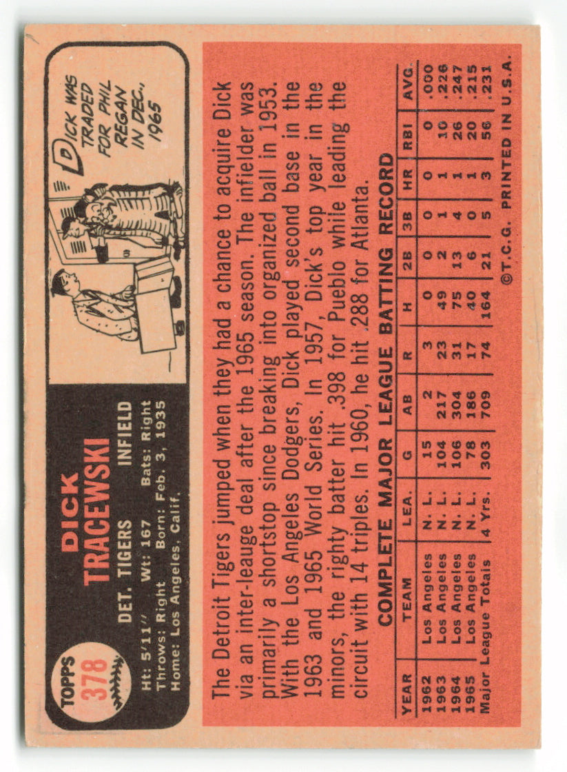 1966 Topps #378 Dick Tracewski