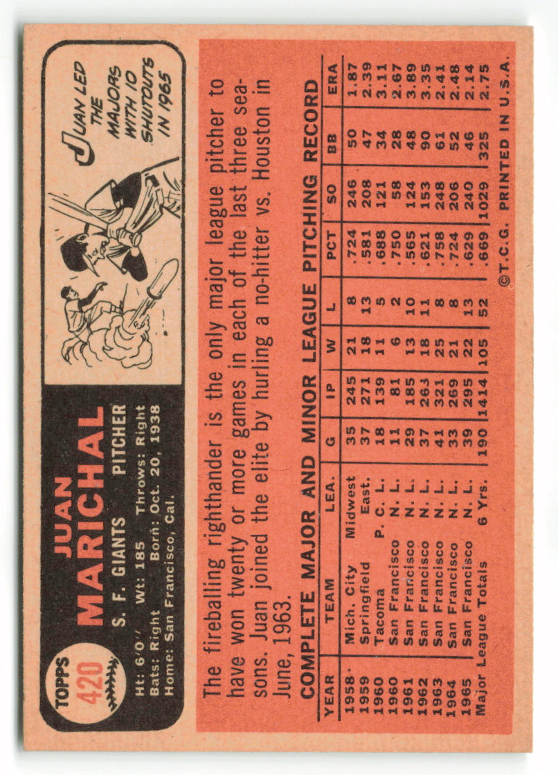 1966 Topps #420 Juan Marichal