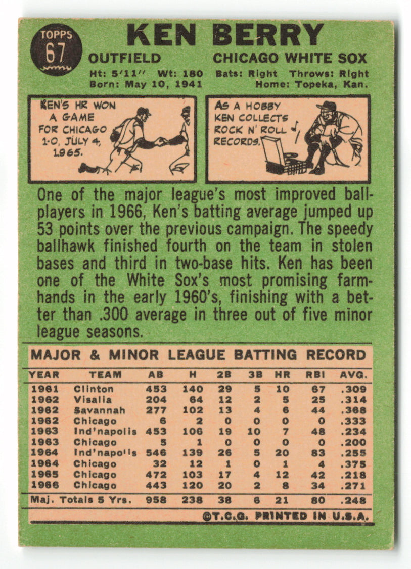 1967 Topps #067 Ken Berry