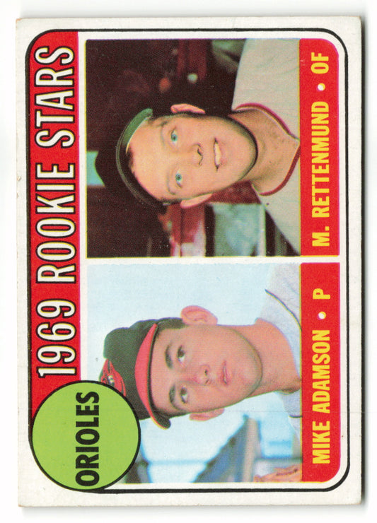 1969 Topps #066 Orioles Rookies - Mike Adamson/Merv Rettenmund