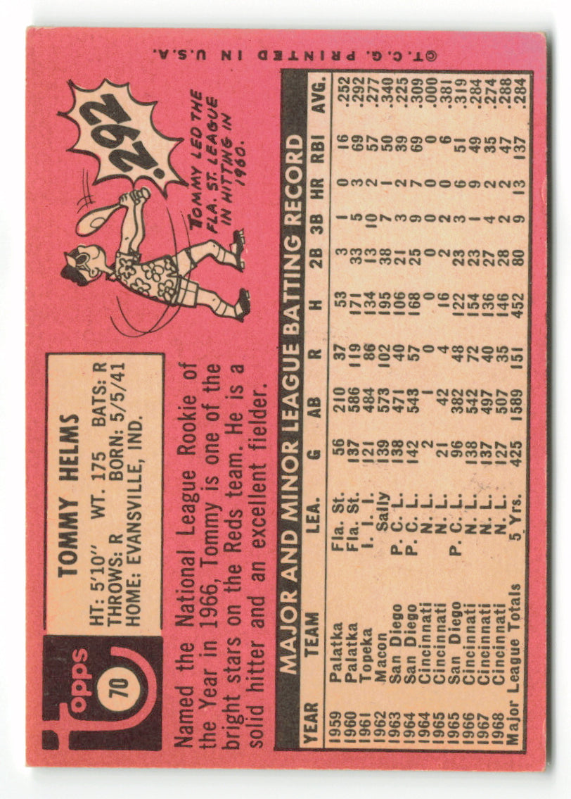 1969 Topps #070 Tommy Helms