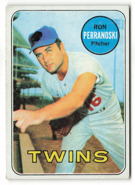 1969 Topps #077a Ron Perranoski - Var (No emblem on cap)