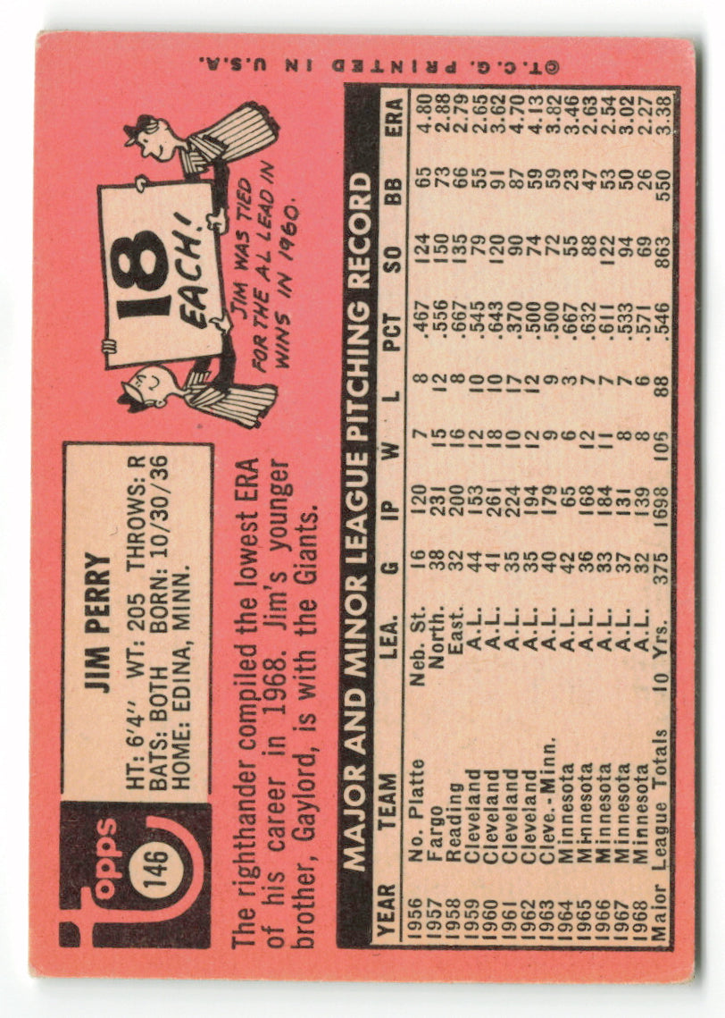 1969 Topps #146 Jim Perry