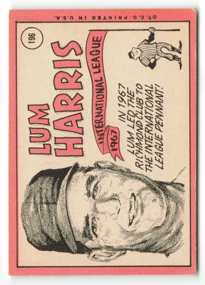 1969 Topps #196 Lum Harris Mgr