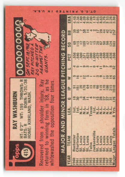 1969 Topps #415 Ray Washburn