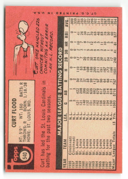 1969 Topps #540 Curt Flood