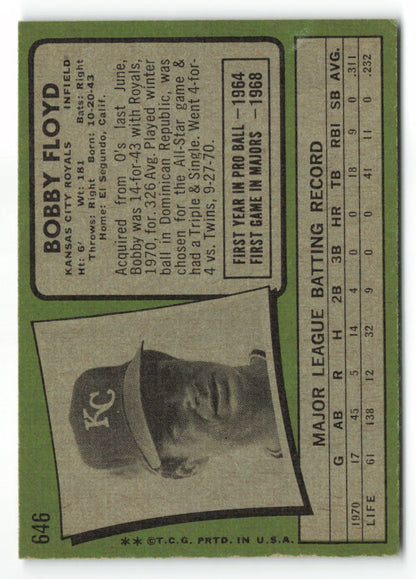 1971 Topps #646 Bobby Floyd SP