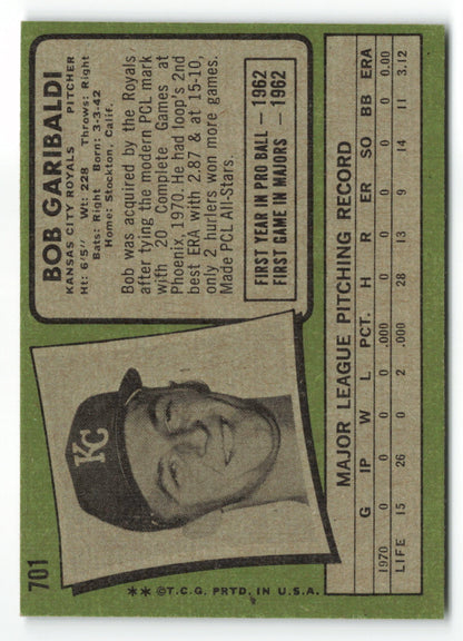 1971 Topps #701 Bob Garibaldi