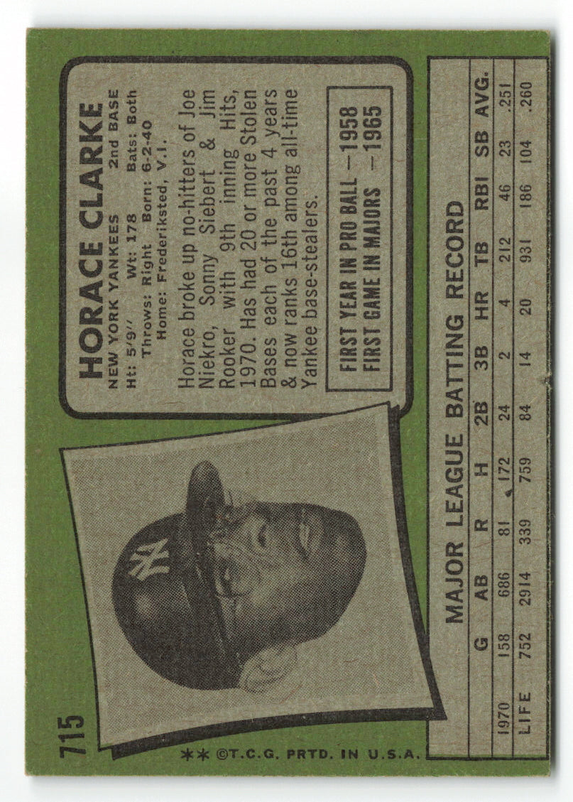 1971 Topps #715 Horace Clarke SP