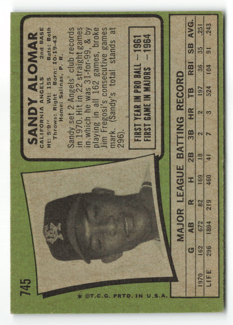 1971 Topps #745 Sandy Alomar SP