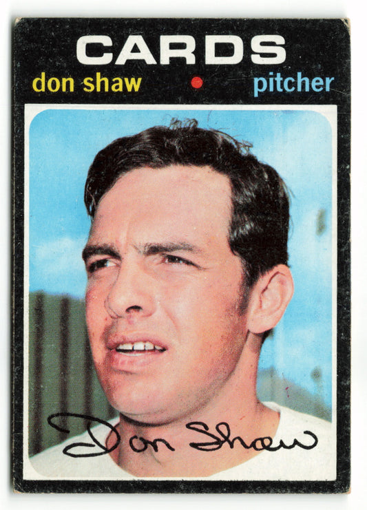 1971 Topps #654 Don Shaw SP