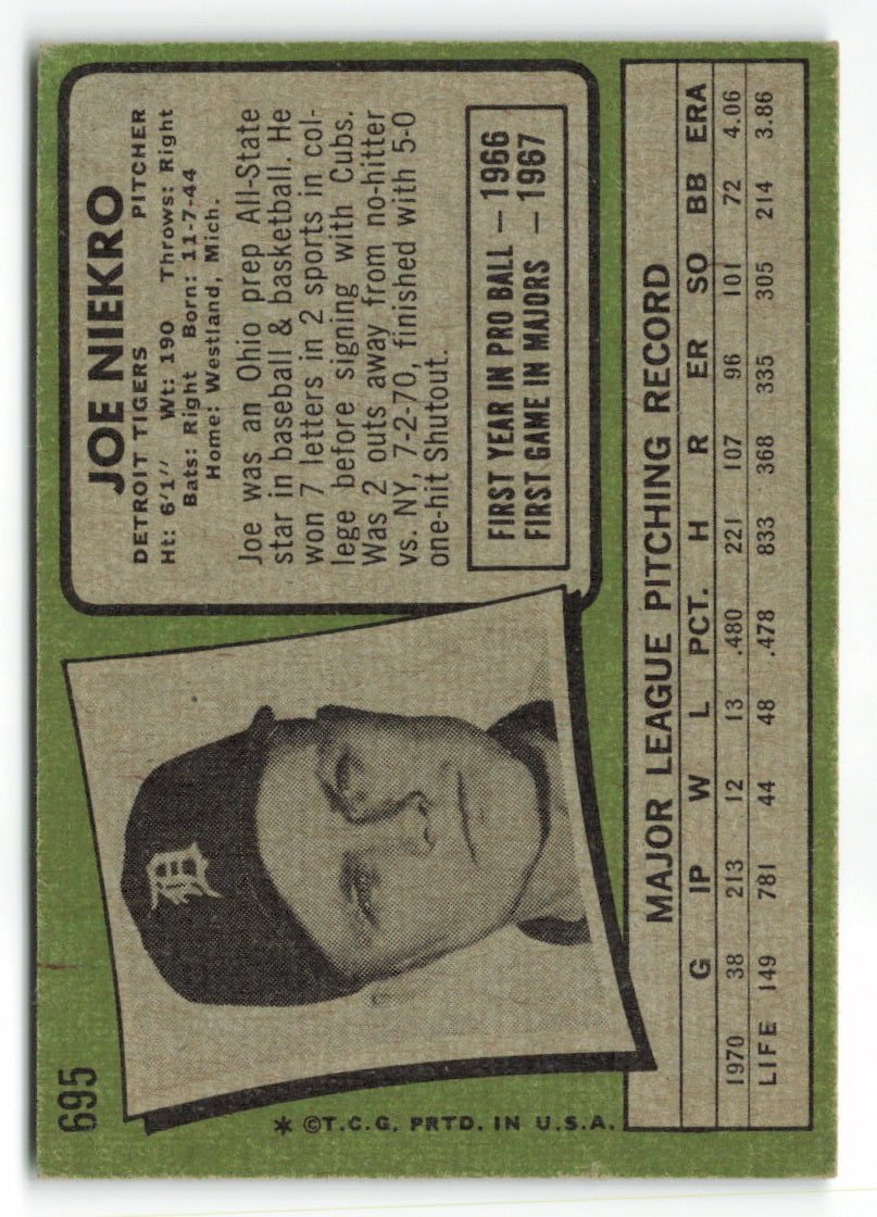 1971 Topps #695 Joe Niekro