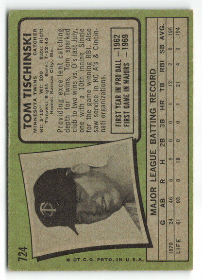 1971 Topps #724 Tom Tischinski SP