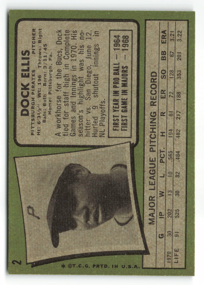 1971 Topps #002 Dock Ellis