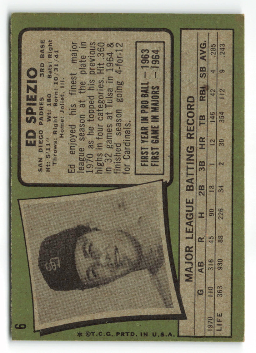 1971 Topps #006 Ed Spiezio