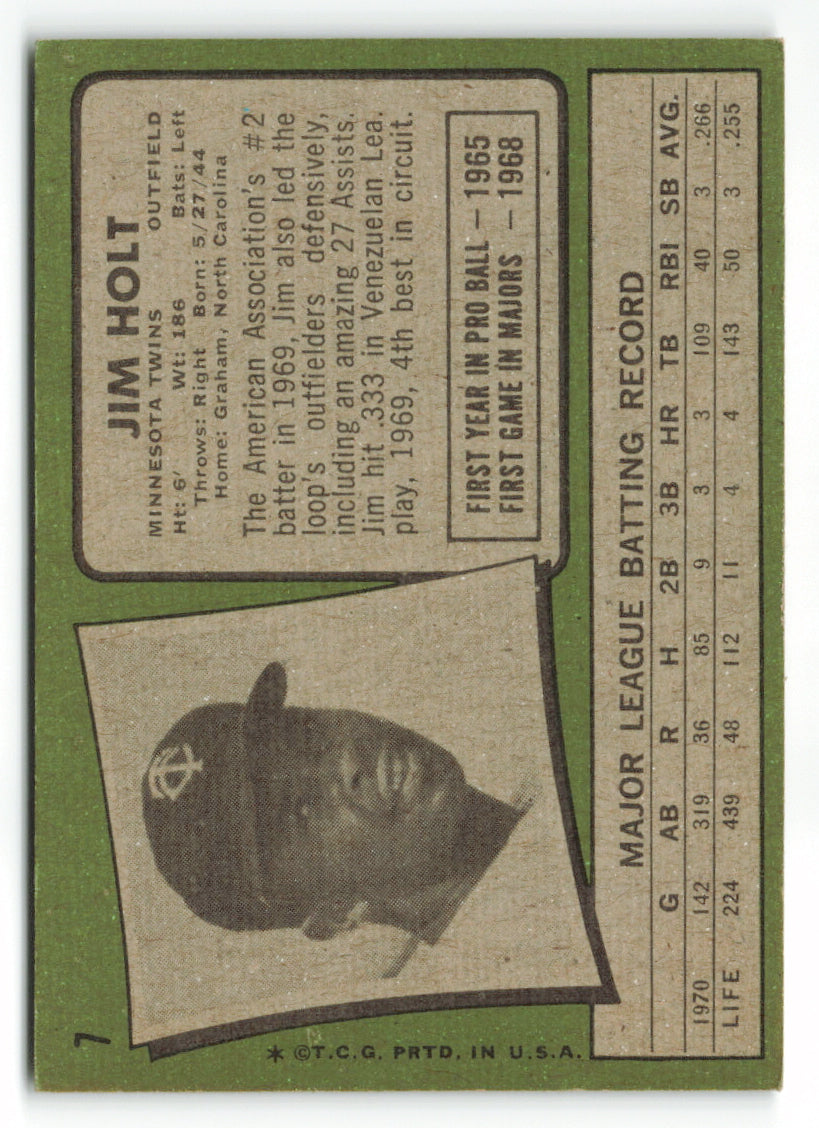 1971 Topps #007 Jim Holt